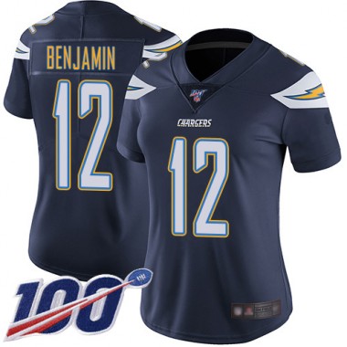 Los Angeles Chargers NFL Football Travis Benjamin Navy Blue Jersey Women Limited #12 Home 100th Season Vapor Untouchable->women nfl jersey->Women Jersey